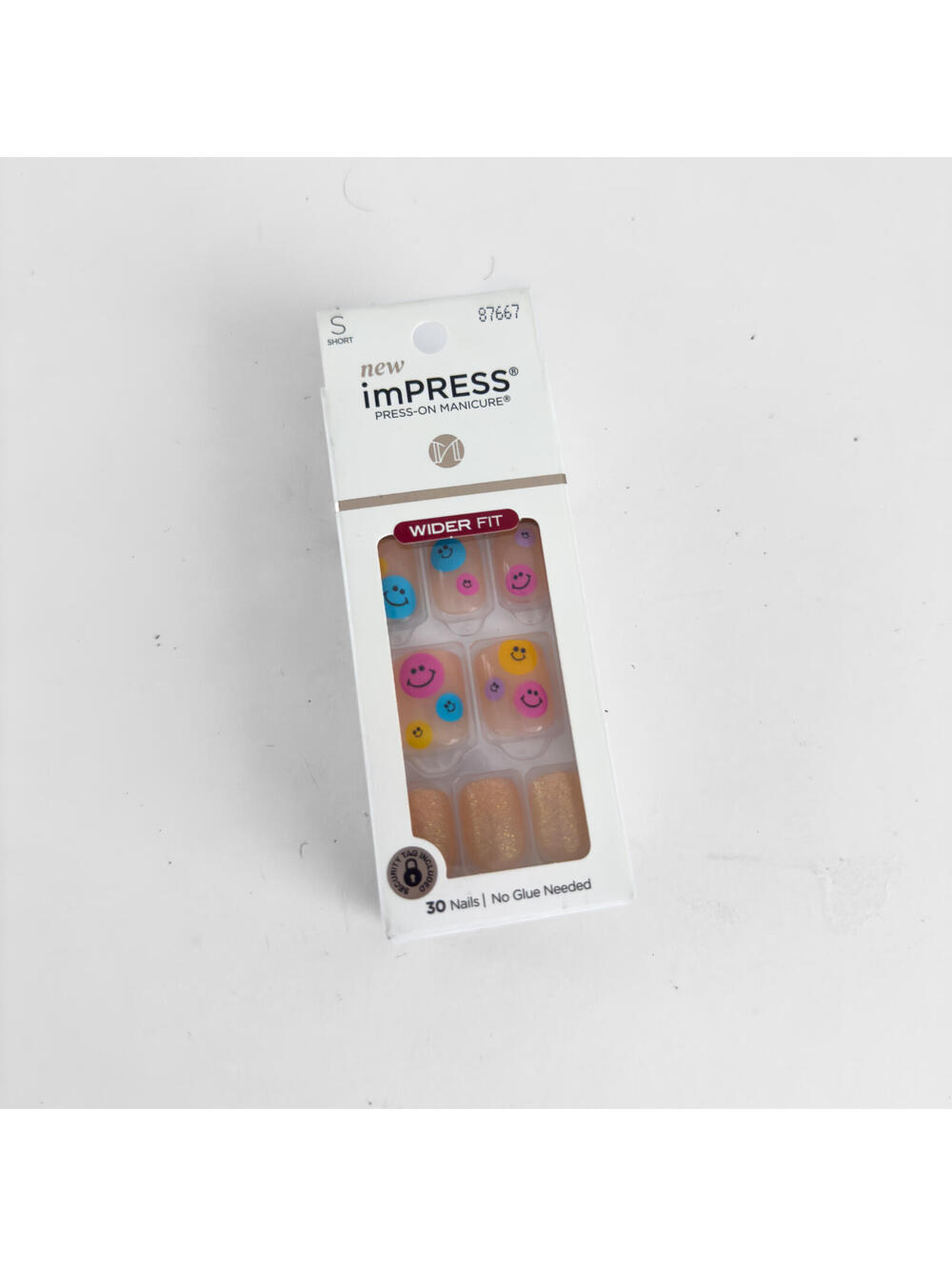 imPress Short Wider Fit 30 Pcs Smile Emoji Press On Nails Manicure